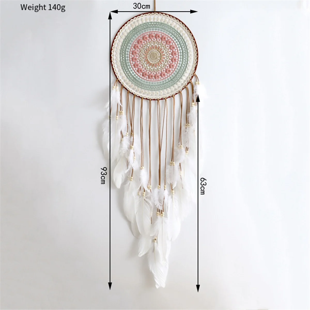 

Woven Round Dream Catcher with Feather Tassel for Bedroom Hanging Decoration Cute Pendant for Home Decor,B