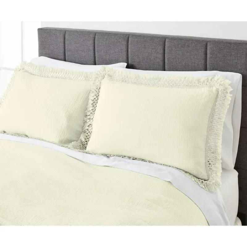 

Better Homes & Gardens 3-Piece Cream Textured Matelassé Duvet Cover Set, Full/Queen Bedding Sets