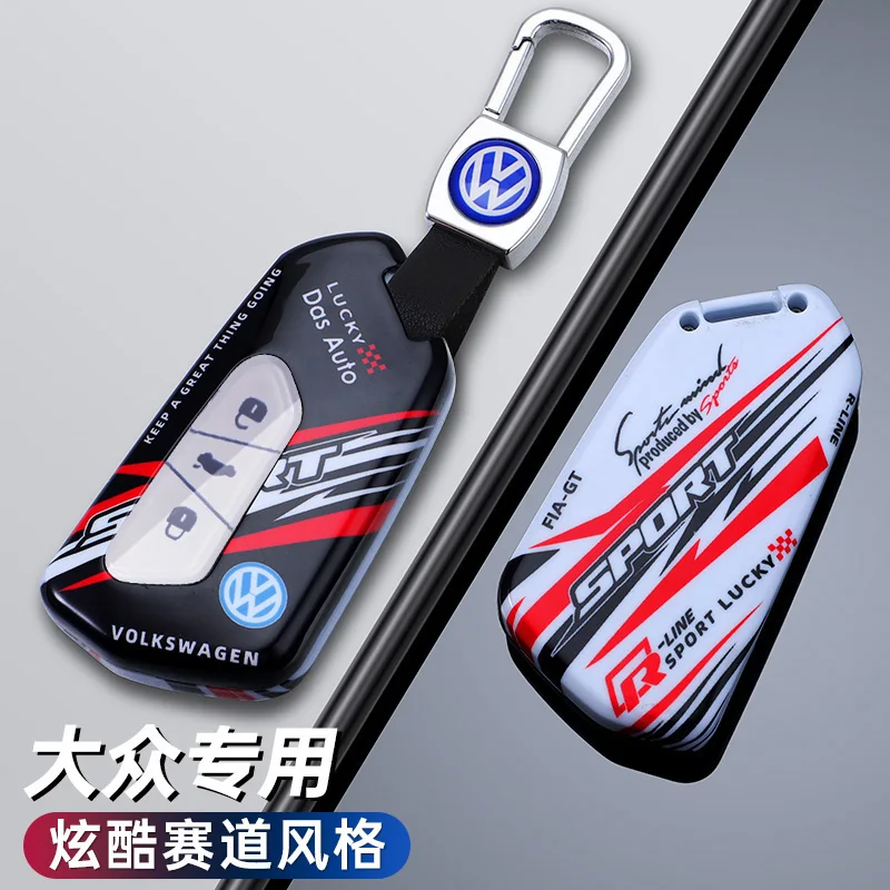 

Alloy Car Remote Key Case Cover Protector Holder Shell Bag For VW Volkswagen Golf 8 MK8 ID.3 ID.4 Keyless Keychain Accessories