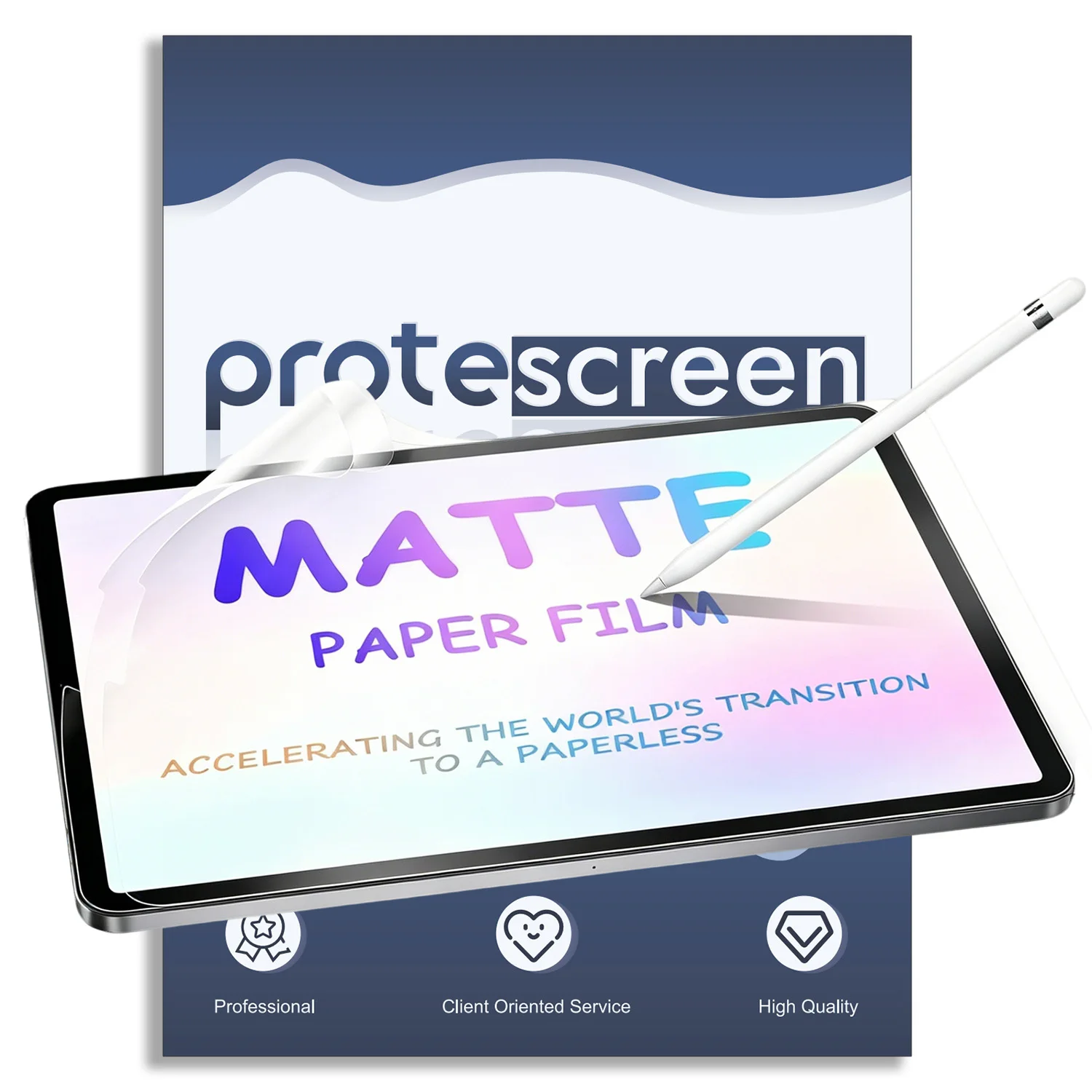 

Защитная пленка Protescreen Paperfeel (2 шт.) для iPad Pro 11/13" M4/M5 7-го/8-го поколения, матовая, антибликовая, из ПЭТ-пленки