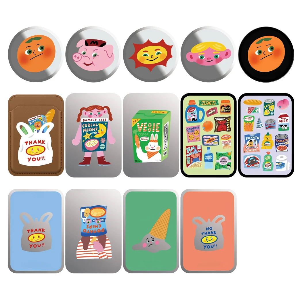 

Cartoon Supermarket Magnetic Phone Grip Stand for IPhone 17 Pro Max Holder Mount Support for S25U Card Holder