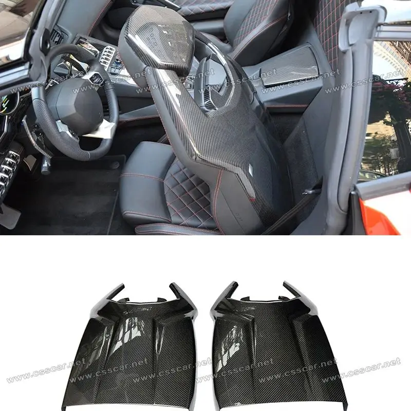 

Black Dry Carbon Fiber Racing Car LP700 Seat Back For Lamborghini Aventador OEM Roadster Seats Head Backrest Interiors 2011-up