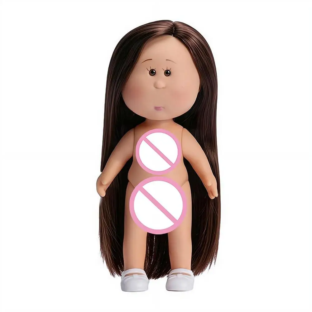 14cm Mini-Kartoffelpuppe mit 5 beweglichen Gelenken, DIY Vinyl-Süße Puppen, Spielzeug mit lockigem Haar, 14cm Vinylpuppe mit Bohnenaugen, dunkelhäutige Anziehpuppe – Detail 13