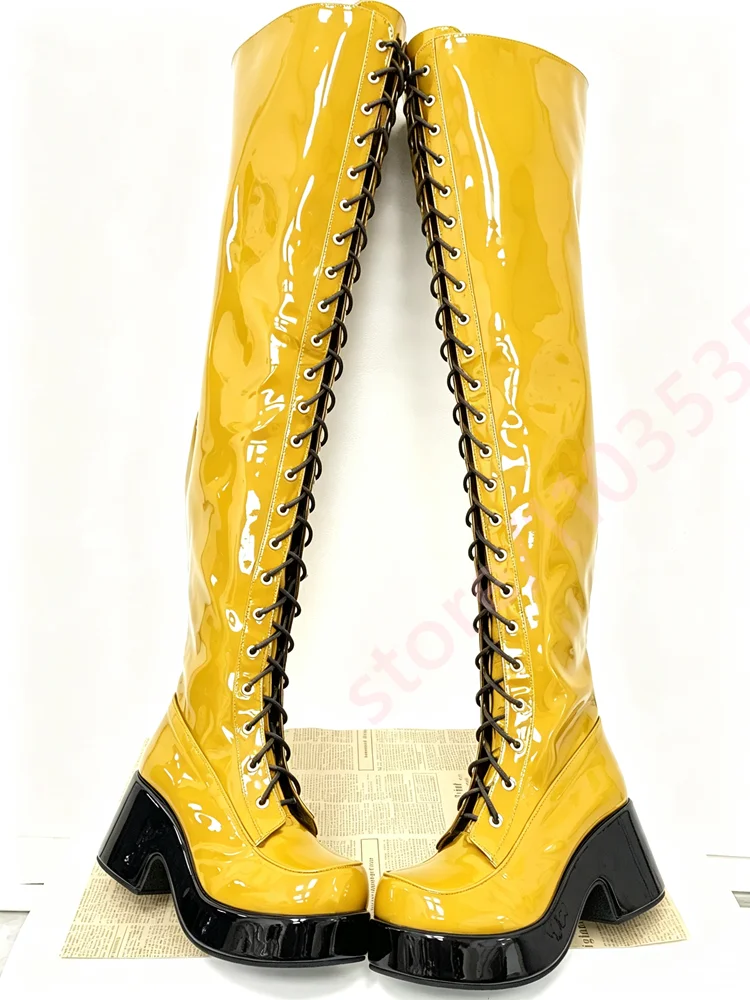 2026 Patent Leather Over The K - огляд і ціна Street Fashion Punk