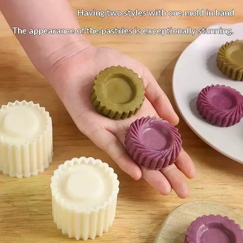 Pastry Mold Stamp Mooncake Mold Pastry Cake Decorating Tool Hand Pressure Home Diy Baking Mold Detachable