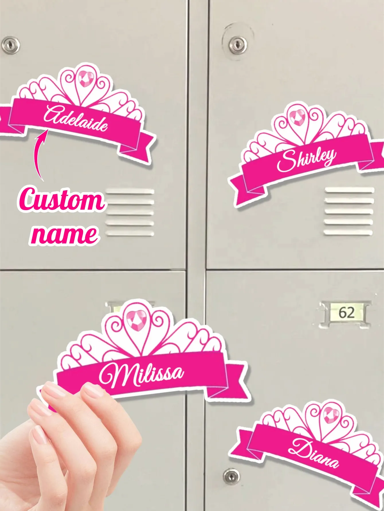 Custom Crown Lettering School Locker Decoration Magnet Refrigerator Decoration Magnet Birthday Gift Custom Refrigerator Magnet