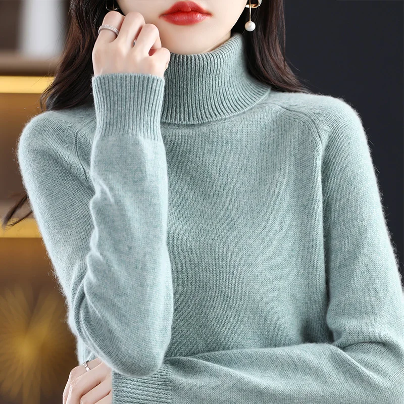 2023 New Autumn Winter Cashmere Sweater Women turtleneck Loose Solid Pullover Cashmere Sweaters Ladies