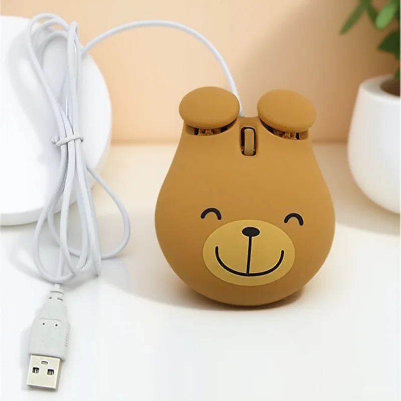 

Bear Design Usb Gaming Mouse Ergonomic Silent Computer Mice For Laptop Anti-Slip Scroll Wheel Led Light Multi-Purpose