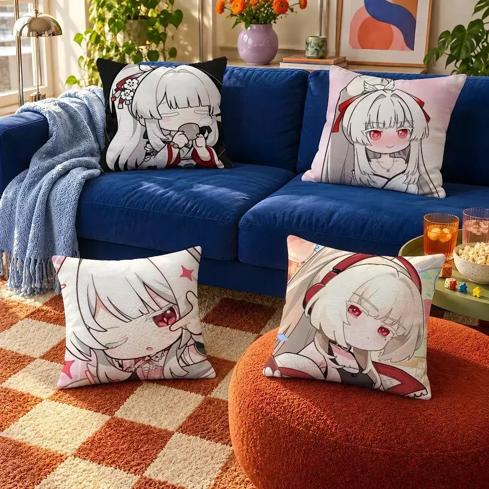 Game Wuthering Waves WuWa Hiyuki Glacio Cushion Cover Throw Pillow Soft Short Plush Cozy Colorfast For Sofa Bedroom Home Decor
