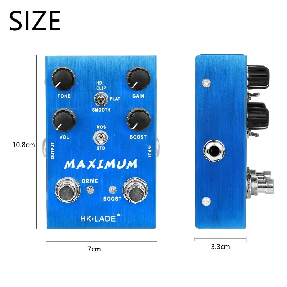 1 Pc Effect Device With Instruction Manual For LADE Electric Effects Pedal Metal MAXIMUM Overload Overdrive Effector Accessories