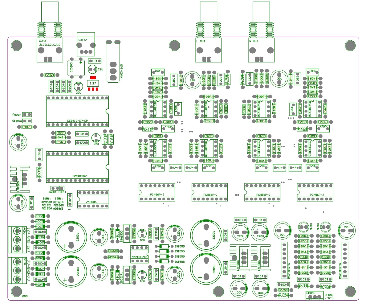 Nvarcher PCM56 Dual Parallel Fiber Coaxial Decoder Board 16BIT 48K