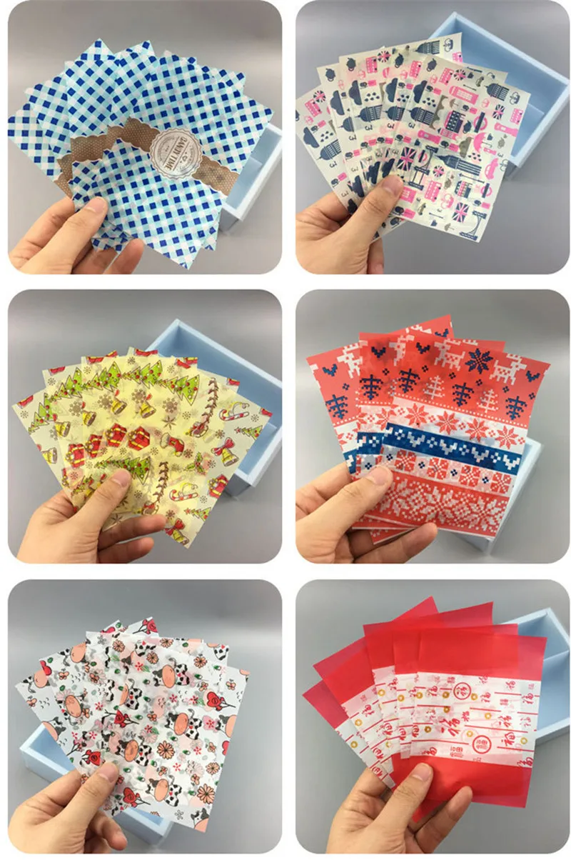 100 Stücke DIY Handgemachte Nougat Süßigkeiten Verpackung Öl Papier Milch Taffy Wrapper Neujahr Weihnachten Party Dekor – Detail 6