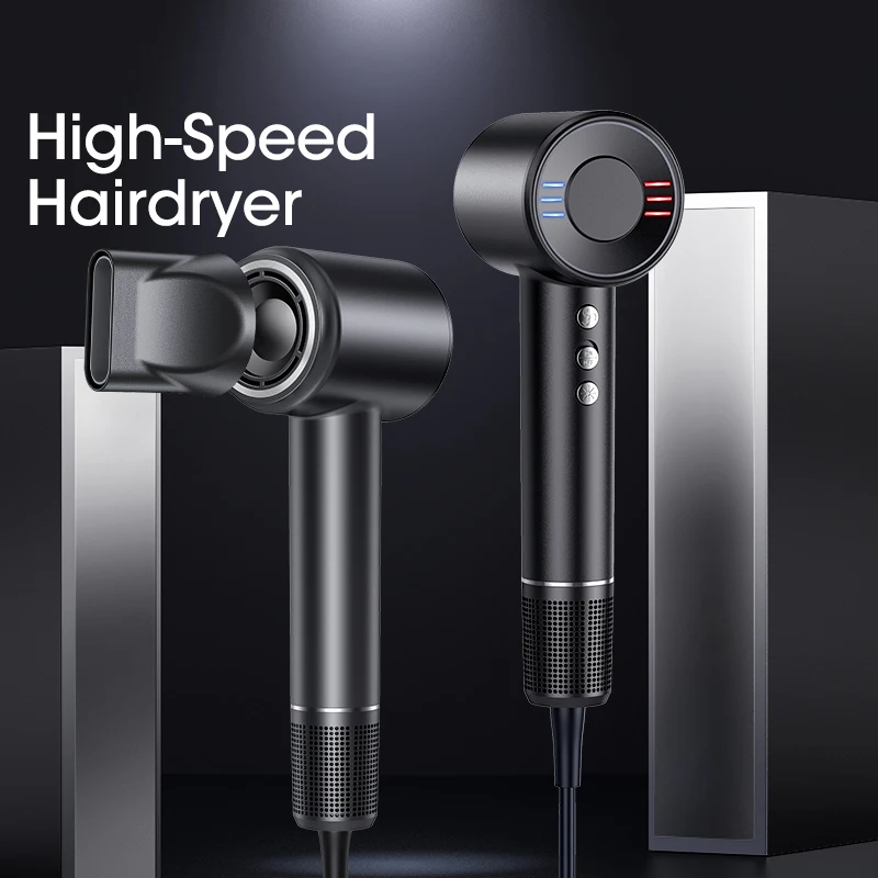Asciugacapelli elettrico ad alta velocità 120000 Asciugacapelli con ioni negativi senza spazzole RPM Asciugacapelli super potente a basso rumore ad asciugatura rapida