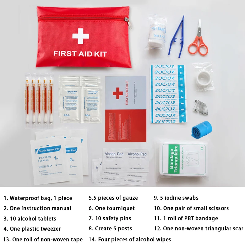 

First Aid Kit Set Outdoor Car Portable Travel Emergency Kit Home Rescue Supplies Portable Bag