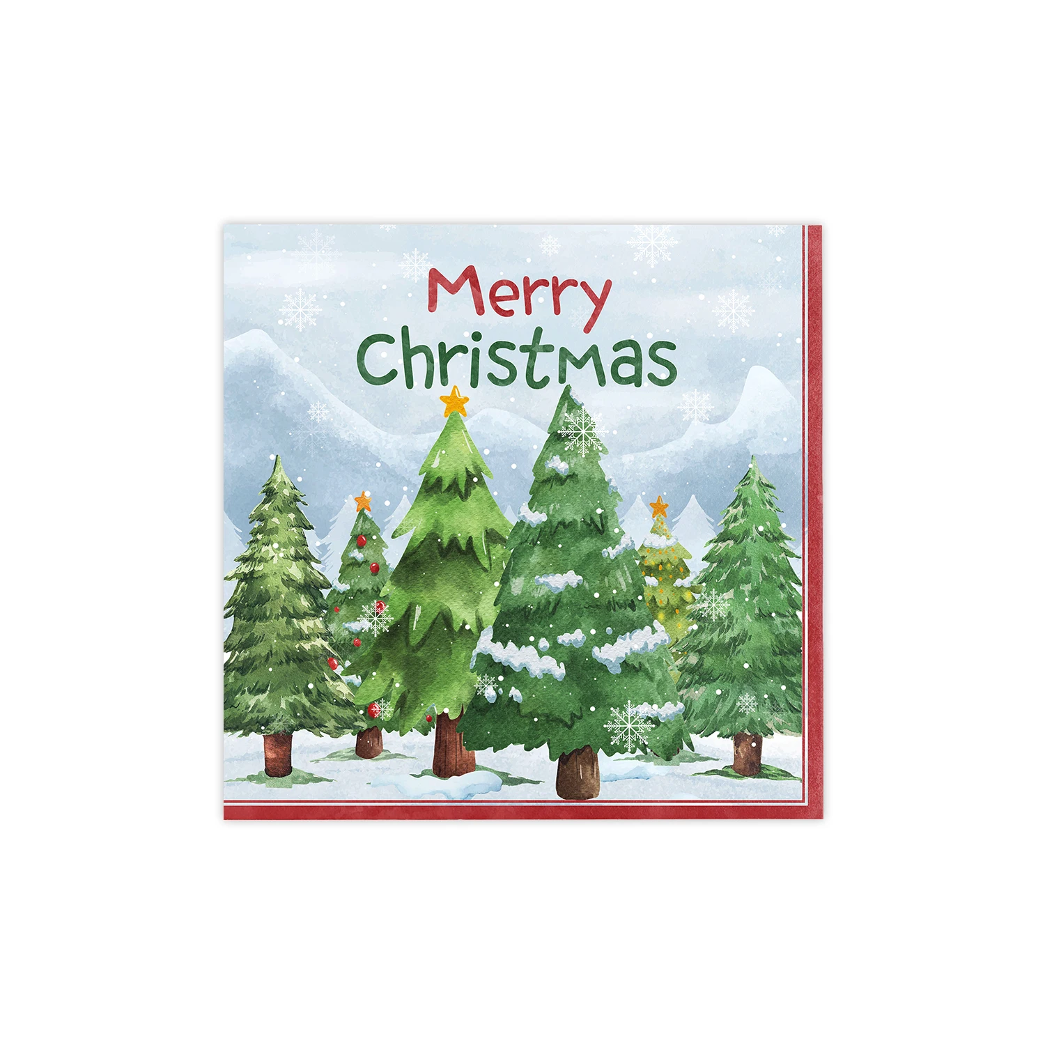 100 قطعة مناديل ورقية بتصميم شجرة عيد الميلاد المجيد، مناشف عشاء للاستعمال مرة واحدة لأدوات الضيوف لحفلات عيد الميلاد #4