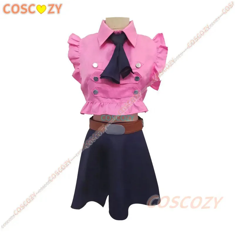 Disfraz de Elizabeth Liones para mujer, disfraz de Anime de los siete pecados capitales, regalo de Navidad de Liones Elizabeth, Vestido blanco y rosa, Falda corta