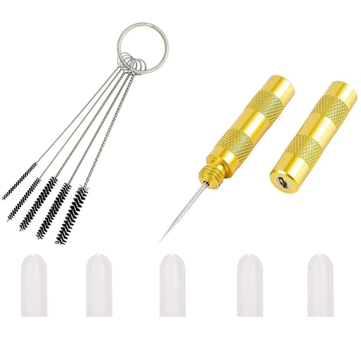 Joystar Airbrush Cleaning Repairing Set Includes 1 Upgraded Airbrush Repair Tool,5 Different Diameters Brushes,10 Airbrush Caps