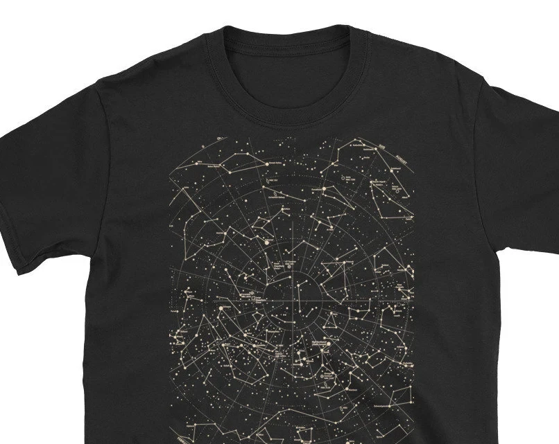 Best Selling Fashion Summer Street Constellations T Shirt, Astronomy Universe Cosmos , Astronomer Gift, Galaxy Explorer Men Tee