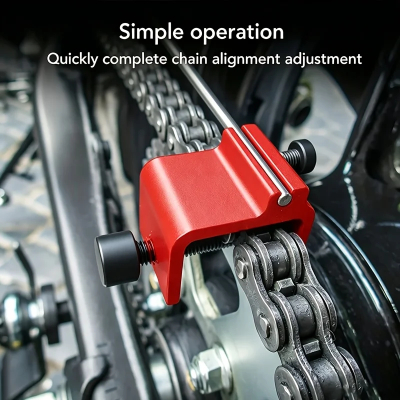 1Pc Aluminum Alloy Motorcycle Chain Alignment Adjustment Tools ATV Off-road Motorbike Quick Accurate Chain Positioning Corrector