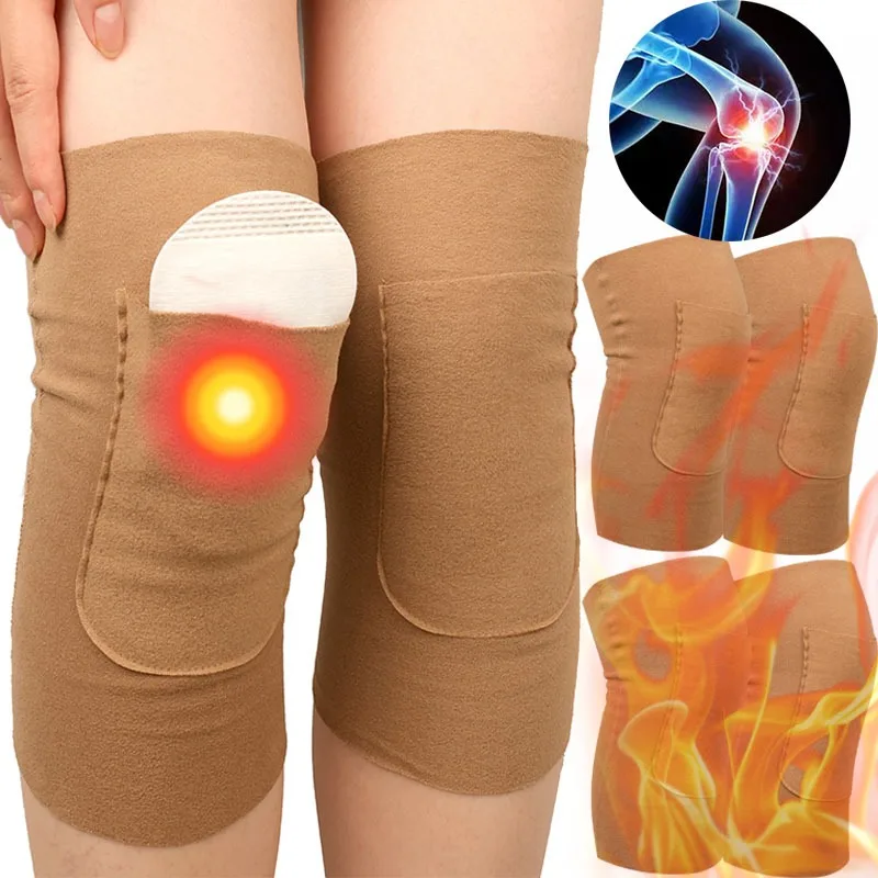 Winter Duchenne Velvet Knee Pad with Pocket for Heating Sticker Pads Leg Sleeve Elder Legs Cold-proof Leg Warner Kneepad Kneecap