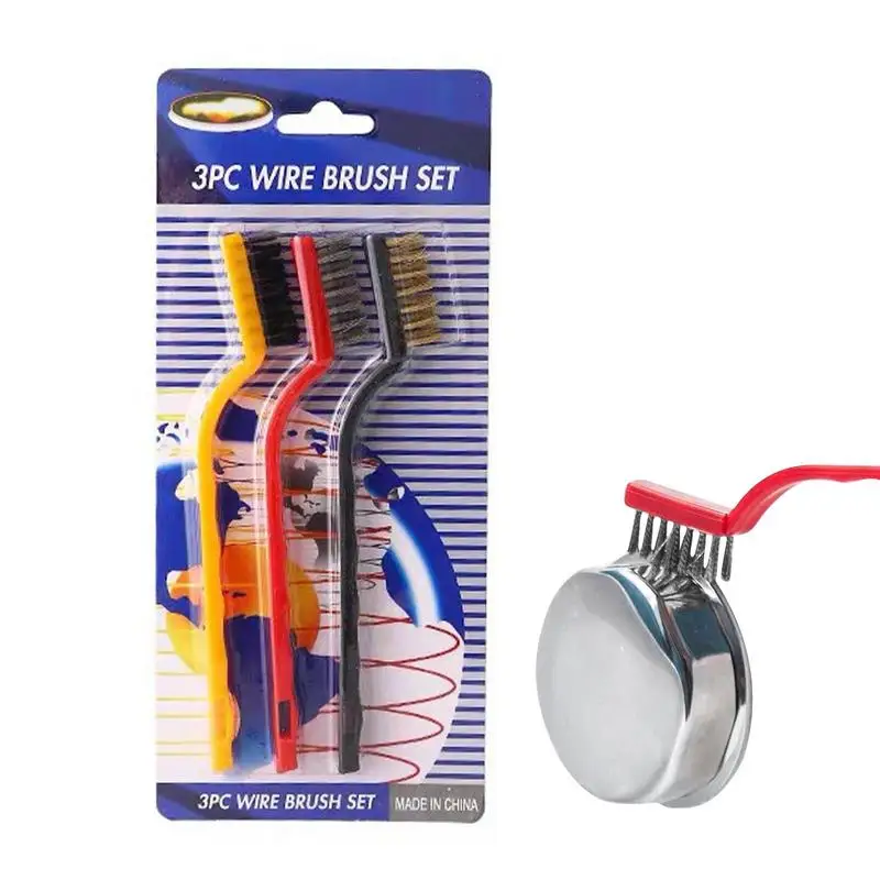 Wire Brush Set Sturdy Kitchen Strong Decontamination Wire Brush Copper Brush Cooktop Cleaning Brush For Cleaning Paint Dirt