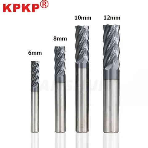 Cnc HRC55 6 Flood Carbide End Mill Metal Steel 6 Teeth Milling Cutter CNC Finishing Machining Router 4mm 6mm 8mm 10mm 12mm