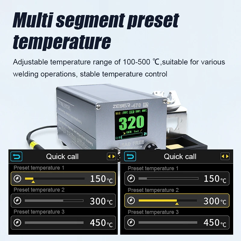 C470 Soldering Iron Station Multifunction Dynamic LED Display Temperature Control Repair Welding Tool Set forIndustrial Repair 5