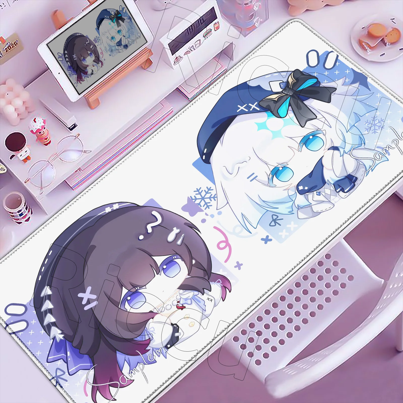 

New Pretty Honkai Star Rail Hysilens Cerydra Mouse Pad Large Non-slip Anti-fray Keyboard Mats Rubber PC Cute Anime Girl Desk Mat