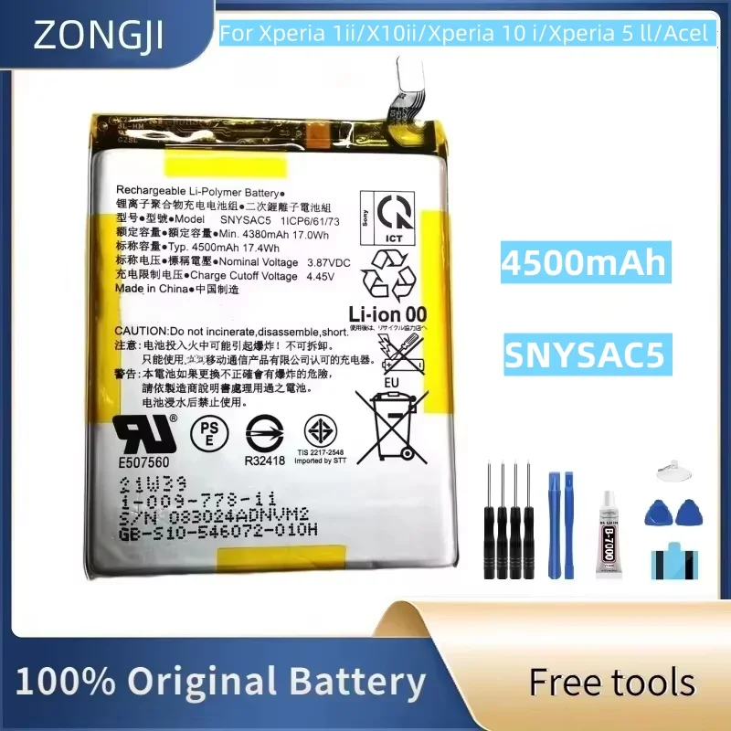 New Battery SNYSAC5 4500mAh For Xperia 1iii/Xperia 1/X10iii/Xperia 10 iii/Xperia 5 III/Ace II Battery + Free Tools