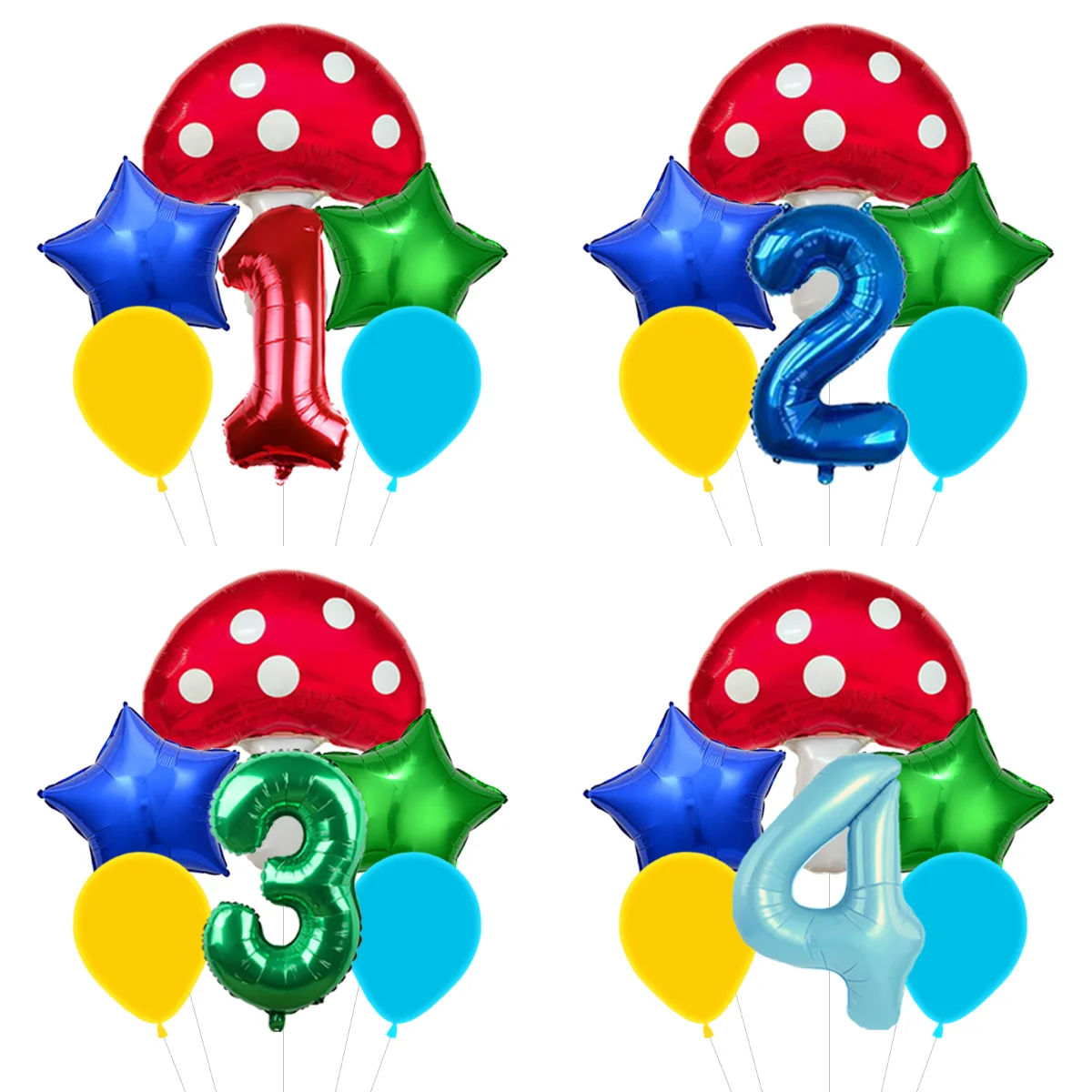 Wedding Superstar - Cute Mushroom Star Shape Balloons Garland