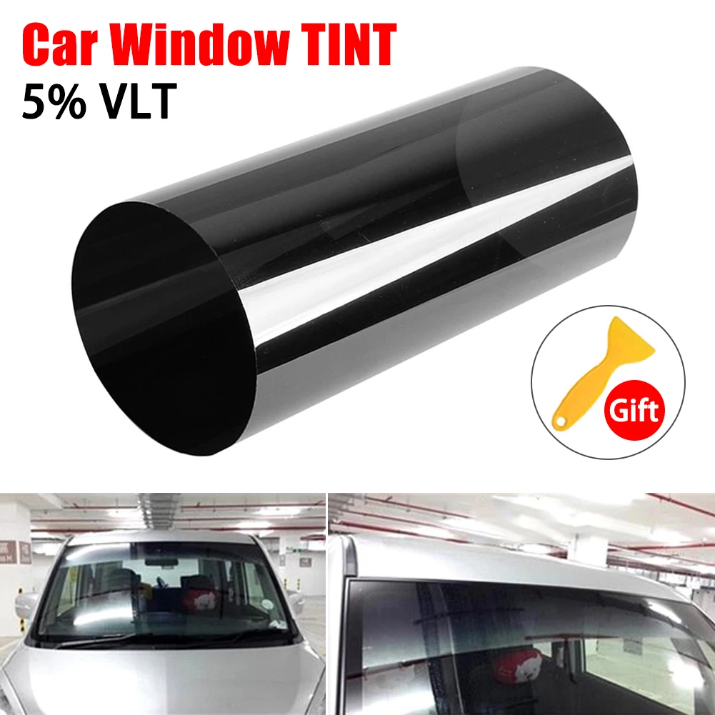 

20cmX150cm Black Car Window Tint Film Glass Sticker VLT 5% Sun Shade Window Tinting Solar UV Protection foils Sticker Films