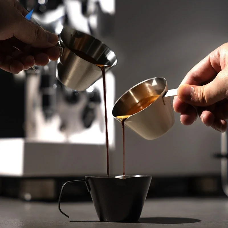 Small measuring cup Espresso coffee cup Italian extraction graduated cup 100ml stainless steel double nozzle