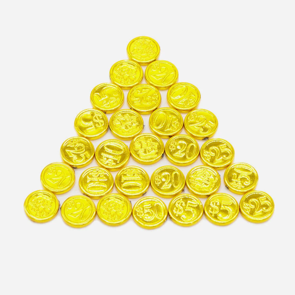 48 Pcs Pirate Gold Coin Toy Toys Coins Reusable Gaming Props Game Fake Plastic Professional Party Daily Use Baby Boy