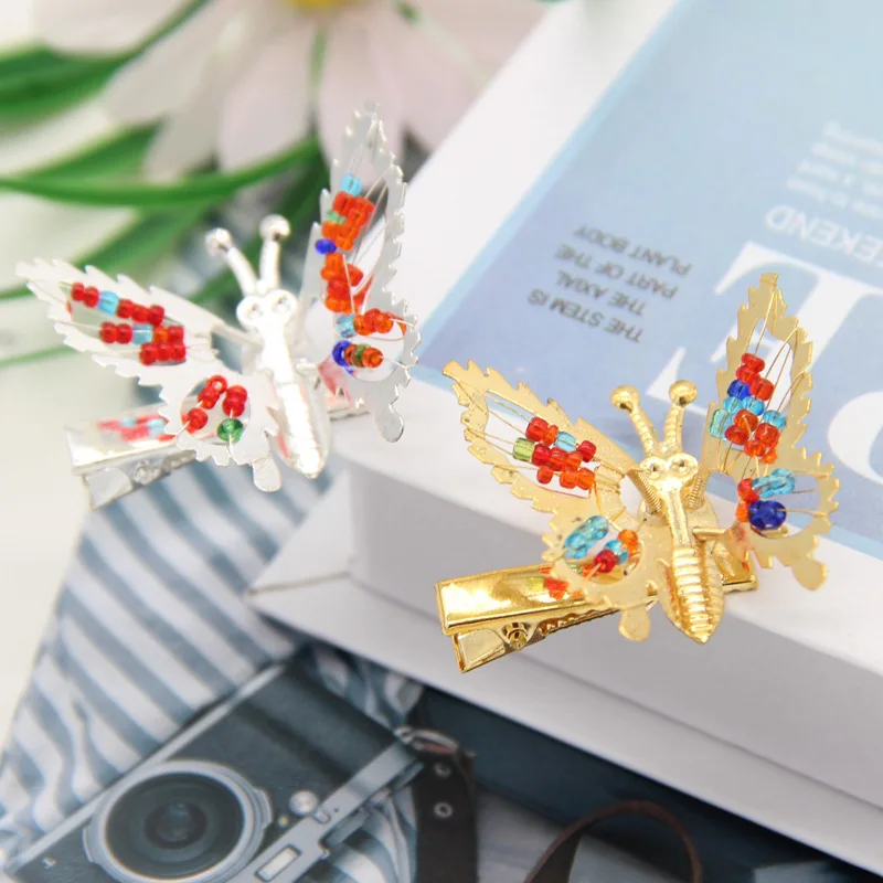 Flying Butterfly Hairpin, Butterfly Rhinestone Hair Clips Elegant Metal Side Clip, Moving Flying Butterfly Shiny Hair Clips