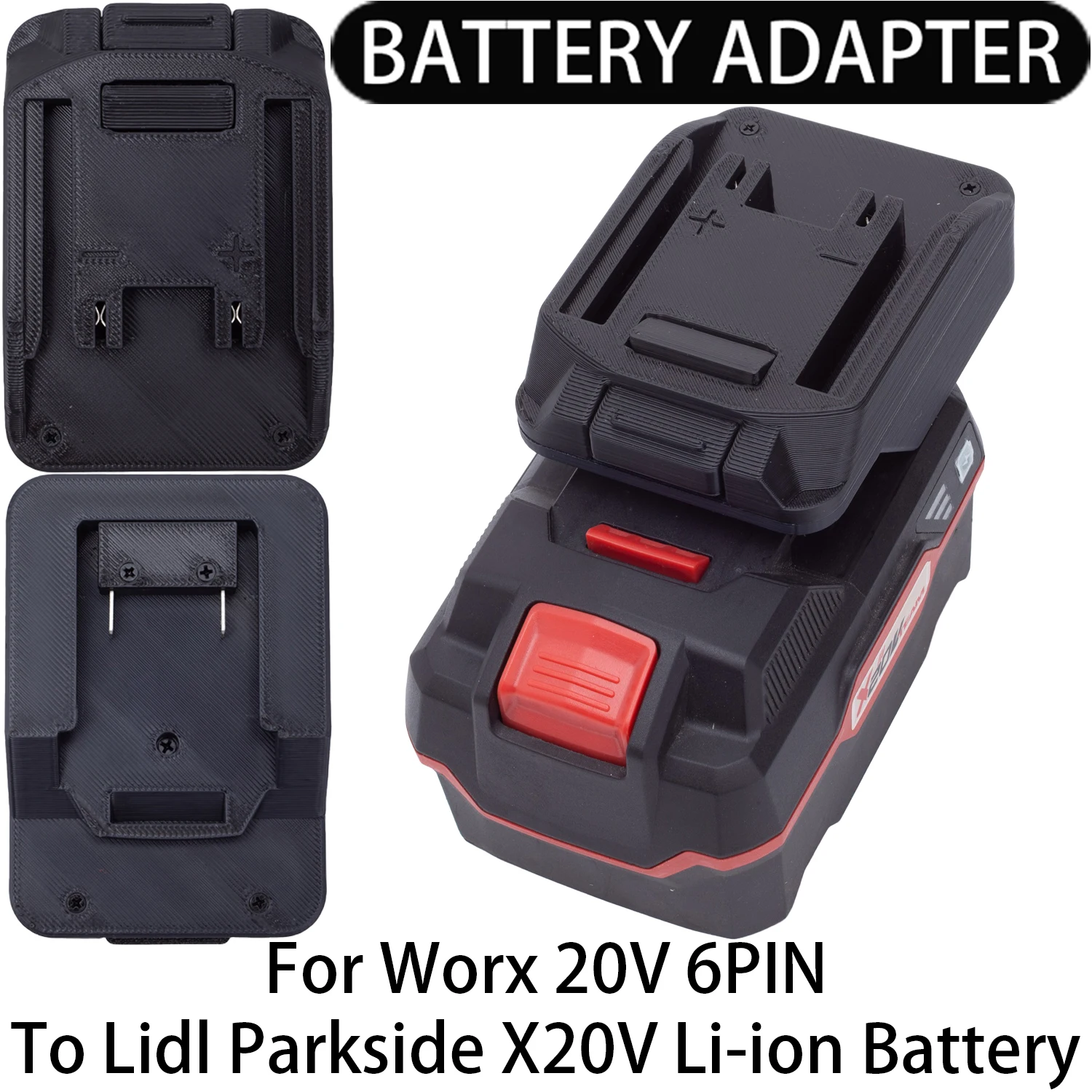 

Battery Adapter for Worx 20V 6PIN LI-Ion Tools Converter to Lidl Parkside X20V LI-Ion Battery Adapter Power Tool Accessory