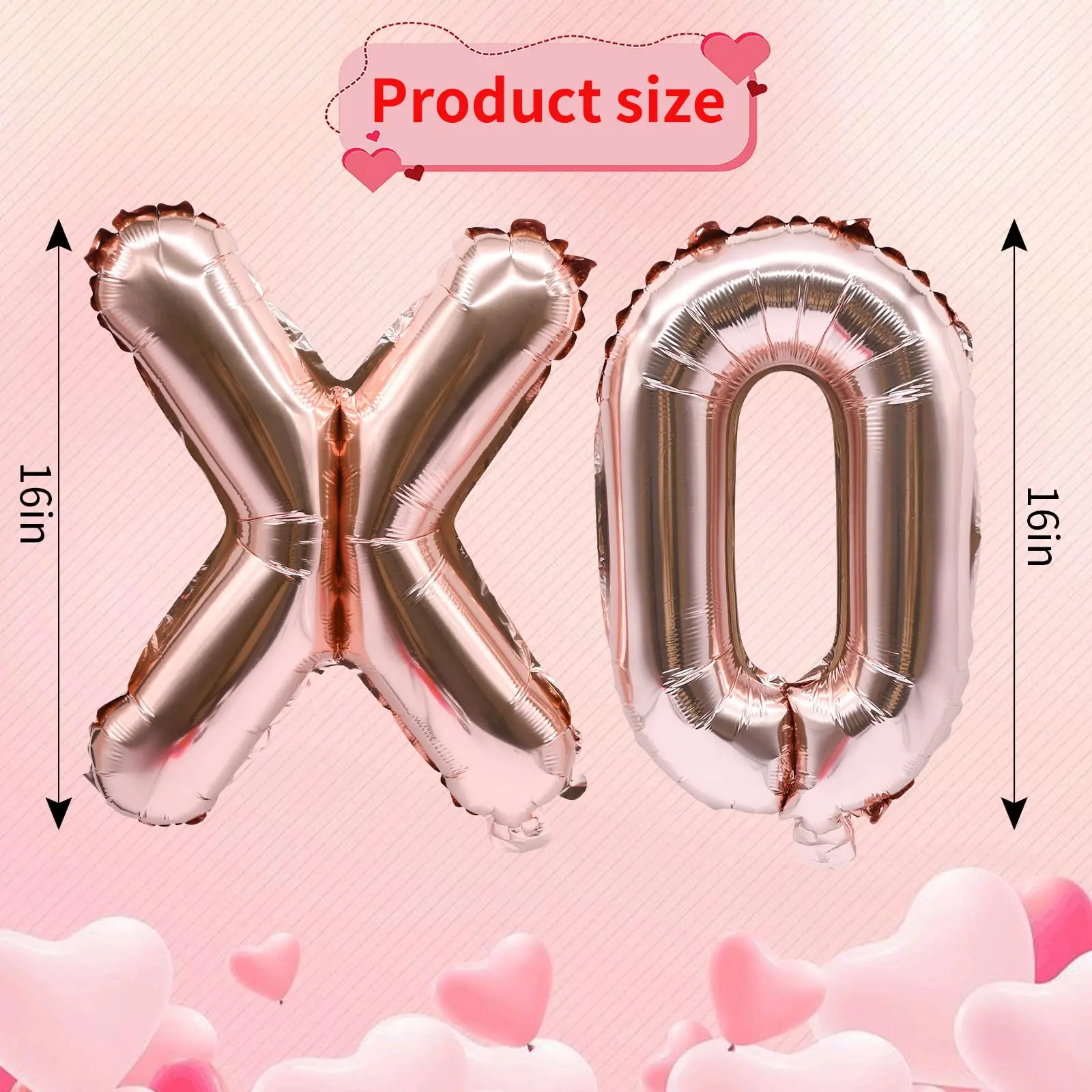 16inch Rose Gold Xoxo Letter Balloon Valentine's Day Decoration Love Foil Balloon Wedding Party Decoration Helium Balloon