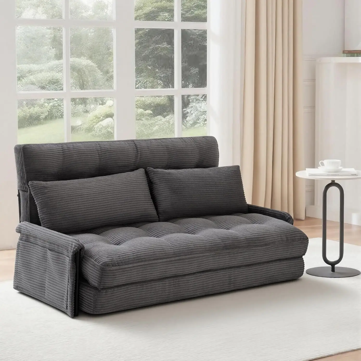 5-Position Adjustable Foldable Floor Sofa Bed with Armrest & Backrest for Reading Gaming Living Room Bedroom, Customized