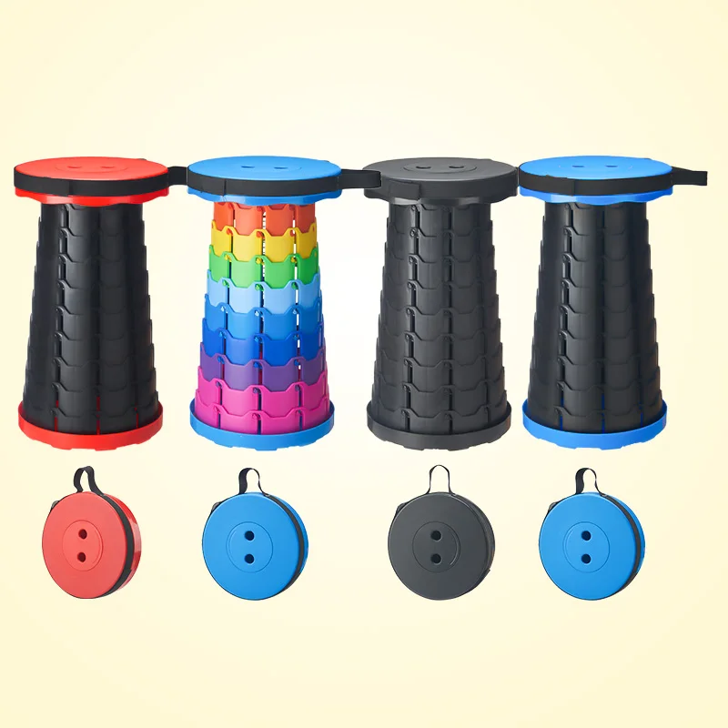 Portable Folding Stool Lightweight Plastic Subway Queuing Chair And Outdoor Camping Fishing With Carry Bag Telescopic Stool