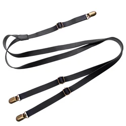 Adult Vintage Strap Clip Men's And Women's Universal PU Leather Narrow 1.5cm Width Cross 4-clip Jeans Hanging Pant Strap