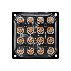 1x sygnalizator optyczny Led stroboskopowy grill Flash światło do ciężarówki bursztynowe sygnalizacja świetlna 12V 24V okrągłe światła samochodowe kwadratowe światła boczne