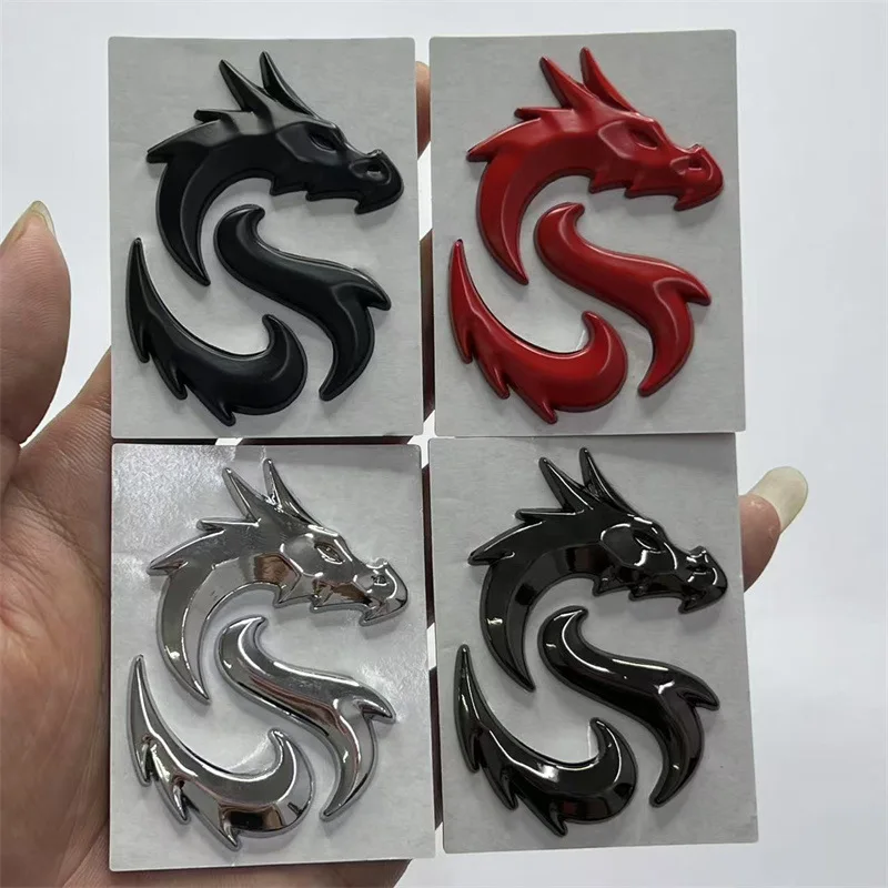 Dragon Zinc Alloy Car Emblem - 3D Metal Car Stickers Side Rear Tailgate Bumper Decal Name Plate Logo for Truck, SUV, Window