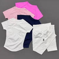 2 Piece Women Solid Color Set Summer Casual Short Sleeve T-Shirt High Waist Long Pants Soft Breathable Tracksuit Daily Outfit - Image 2