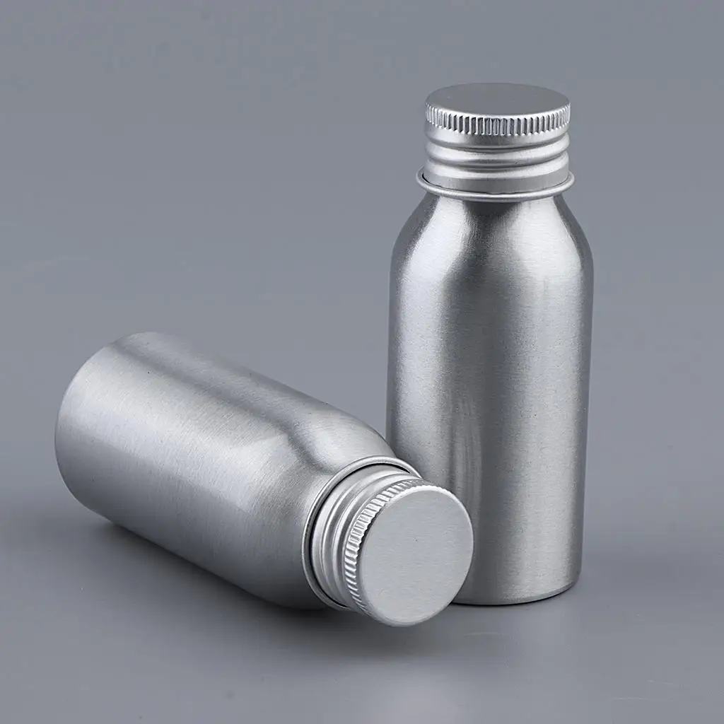 2Pcs Aluminum Bottle With Screw - Refillabe Water Bottle，Portable -