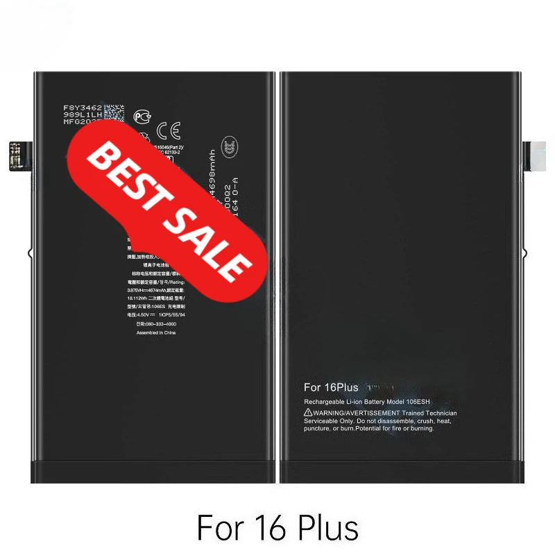 

NA247/A3290/3082/3289 for IPhone 16 Plus Phone Battery High Quality High Capacity Replacement Bateria Grade A Cell with Tools