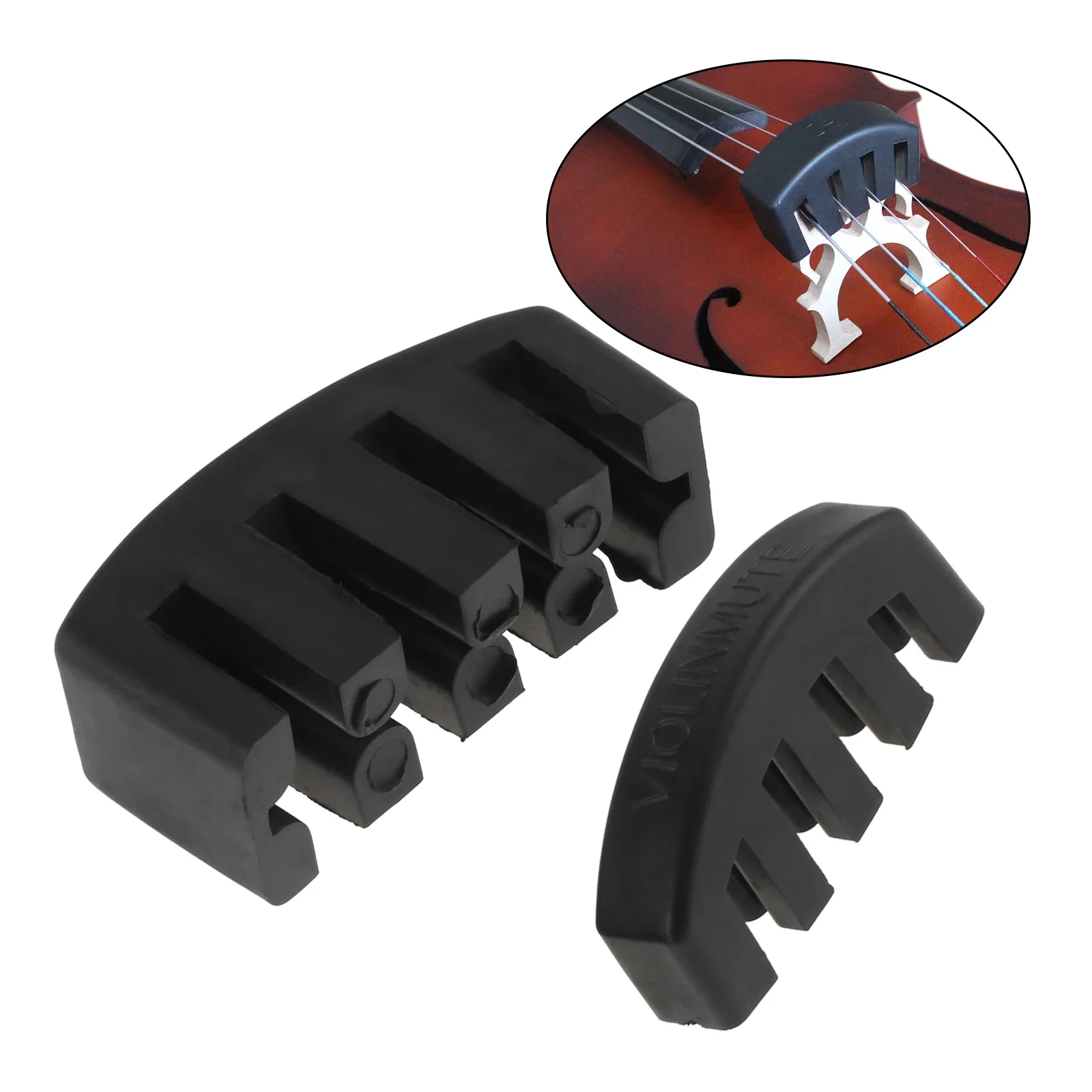 1Pc Black Rubber Cello Violin Mute Silencer for Daily Practice At Home Musical Instrument Accessories