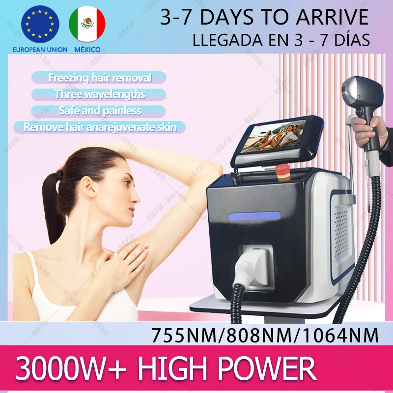 2024 6000 BEST 755nm 808nm 1064nm 3 Wavelength 808nm Diode Laser 808nm Laser Hair Removal Machine