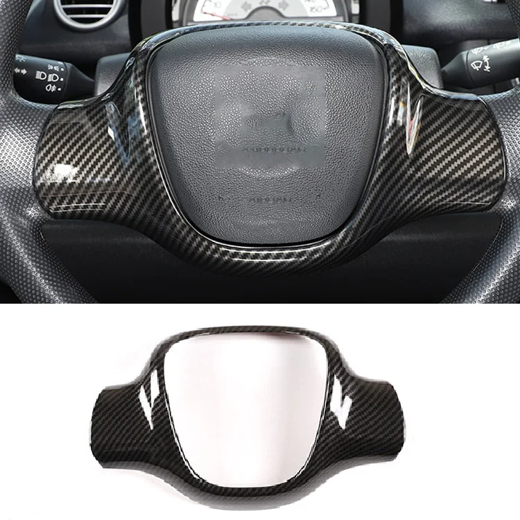 

For Smart Fortwo 451 2009-2015 Car Steering Wheel Decoration Frame Cover Trim Stickers Car Accessory Steering Wheel Cover