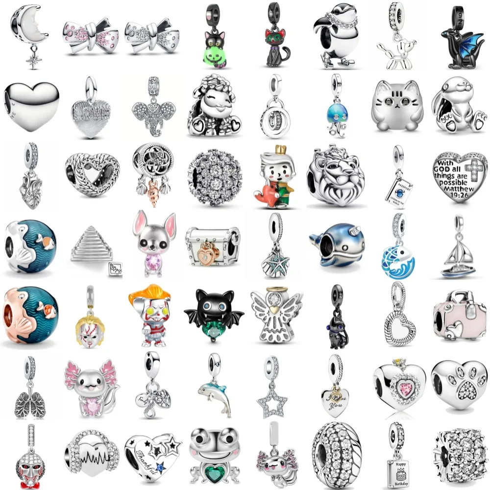 

New 925 Silver Cute Animal Lamb Rabbit Cat Beads Suitable for Europe Original Bracelet DIY Accessories Fashion Jewelry ﻿