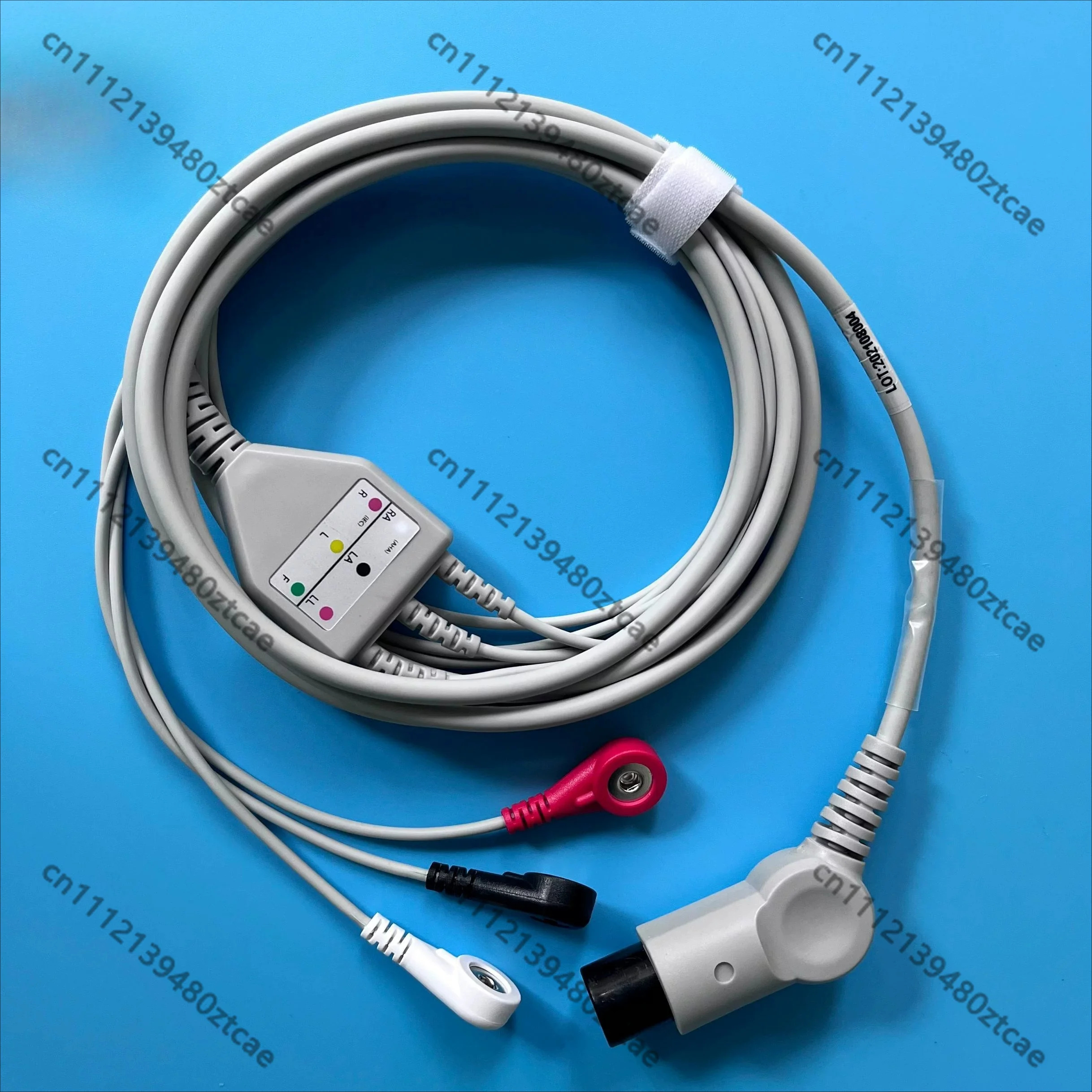 3-Lead Snap ECG Cable, 6Pin One-Piece ECG Lead Wire for Patient Monitor, TPU Material, Durable & Reusable