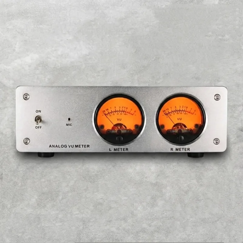 Professional HiFi Dual VU Meter Music Spectrum Analyzer Voice Control LED Yellow Backlight Aluminum Panel Dual Mode - view 4
